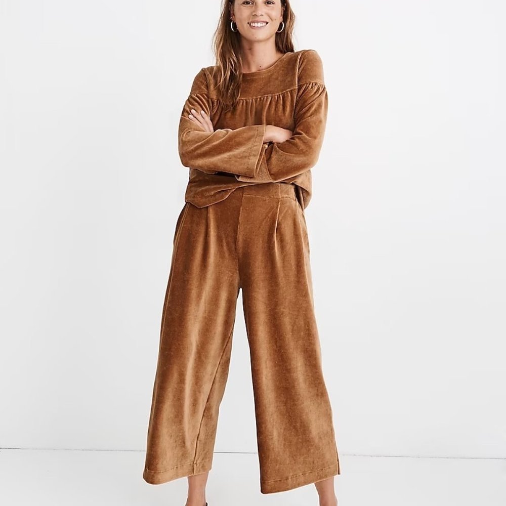 Madewell Texture & Thread, Size Medium, Pleated Wide-Leg Corduroy Pants